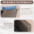 Outdoor Rattan Gliding Chair with Ottomans - Brown