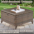 Outdoor Rattan Gliding Chair with Ottomans - Brown