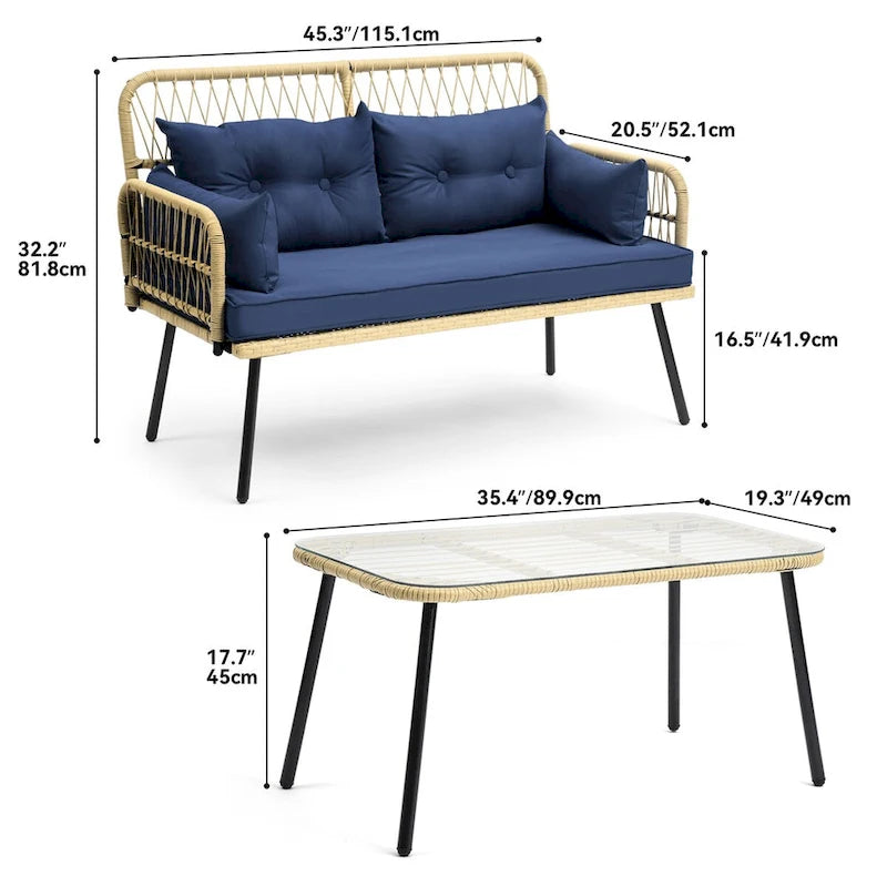 Outdoor Wicker Loveseat