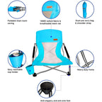 Portable Low Beach Chair with Cup Holder and Carry Bag, Sling Folding Sand Chair for Adults and Kids