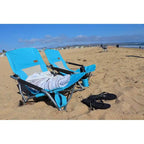 Portable Low Beach Chair with Cup Holder and Carry Bag, Sling Folding Sand Chair for Adults and Kids