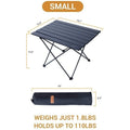 Ultralight Aluminum Folding Camping Table, Compact Roll-Up Beach Table with Carry Bag for Outdoor, Festival, Indoor, Office