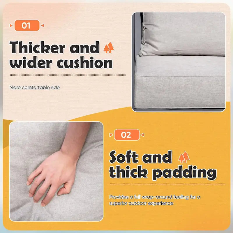 Homall 4 Pieces Patio Acacia Conversation Set, Outdoor Loveseat with Table, All Weather Chairs Set