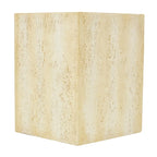 Magnesium Oxide Outdoor Accent Table or with Natural Textured Wood Grain - Cream or Brown - Roche River Dcor