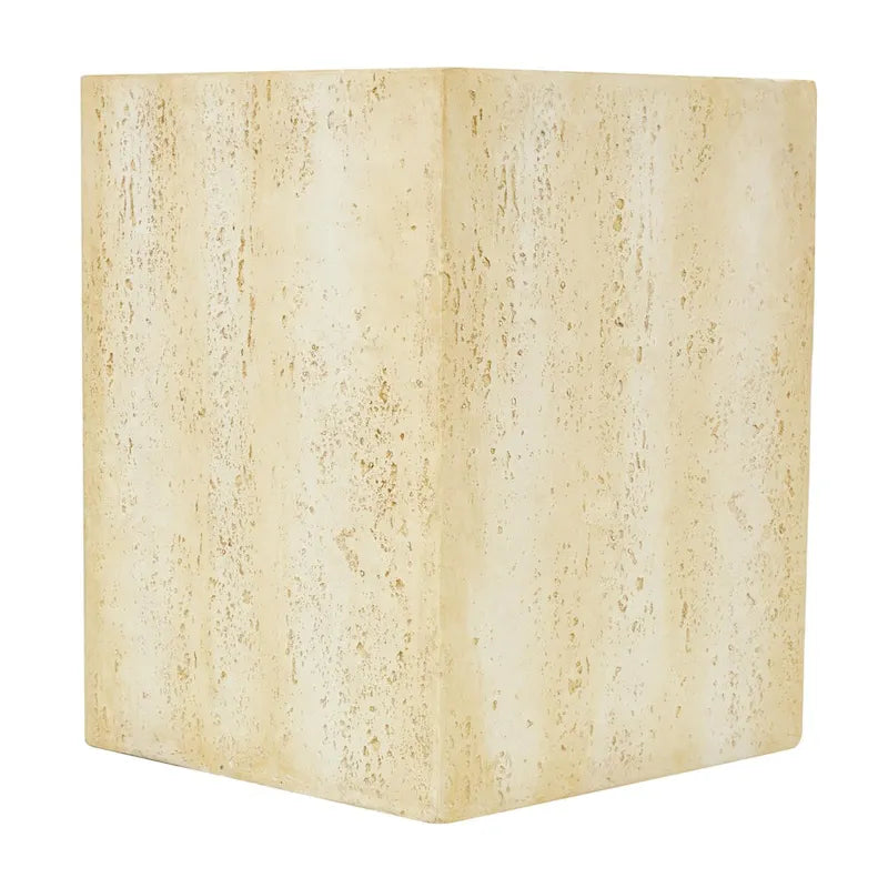 Magnesium Oxide Outdoor Accent Table or with Natural Textured Wood Grain - Cream or Brown - Roche River Dcor