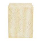 Magnesium Oxide Outdoor Accent Table or with Natural Textured Wood Grain - Cream or Brown - Roche River Dcor