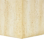 Magnesium Oxide Outdoor Accent Table or with Natural Textured Wood Grain - Cream or Brown - Roche River Dcor