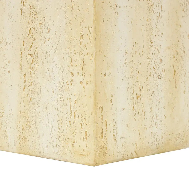 Magnesium Oxide Outdoor Accent Table or with Natural Textured Wood Grain - Cream or Brown - Roche River Dcor