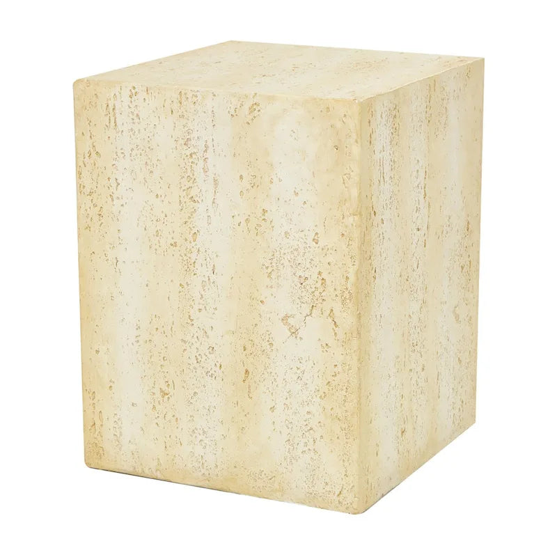 Magnesium Oxide Outdoor Accent Table or with Natural Textured Wood Grain - Cream or Brown - Roche River Dcor