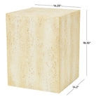Magnesium Oxide Outdoor Accent Table or with Natural Textured Wood Grain - Cream or Brown - Roche River Dcor