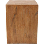 Magnesium Oxide Outdoor Accent Table or with Natural Textured Wood Grain - Cream or Brown - Roche River Dcor