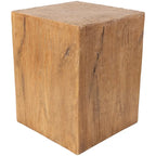 Magnesium Oxide Outdoor Accent Table or with Natural Textured Wood Grain - Cream or Brown - Roche River Dcor