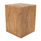 Magnesium Oxide Outdoor Accent Table or with Natural Textured Wood Grain - Cream or Brown - Roche River Dcor