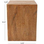 Magnesium Oxide Outdoor Accent Table or with Natural Textured Wood Grain - Cream or Brown - Roche River Dcor