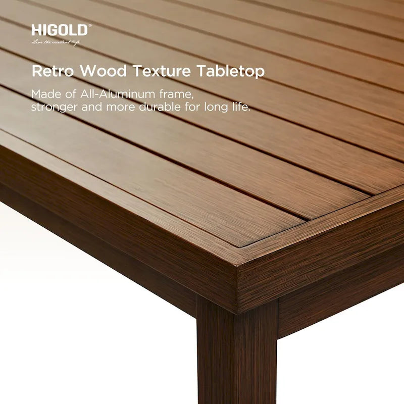 HIGOLD Carlo 9 Pieces Outdoor Patio Dining Set with Umbrella Hole - 8 Seater