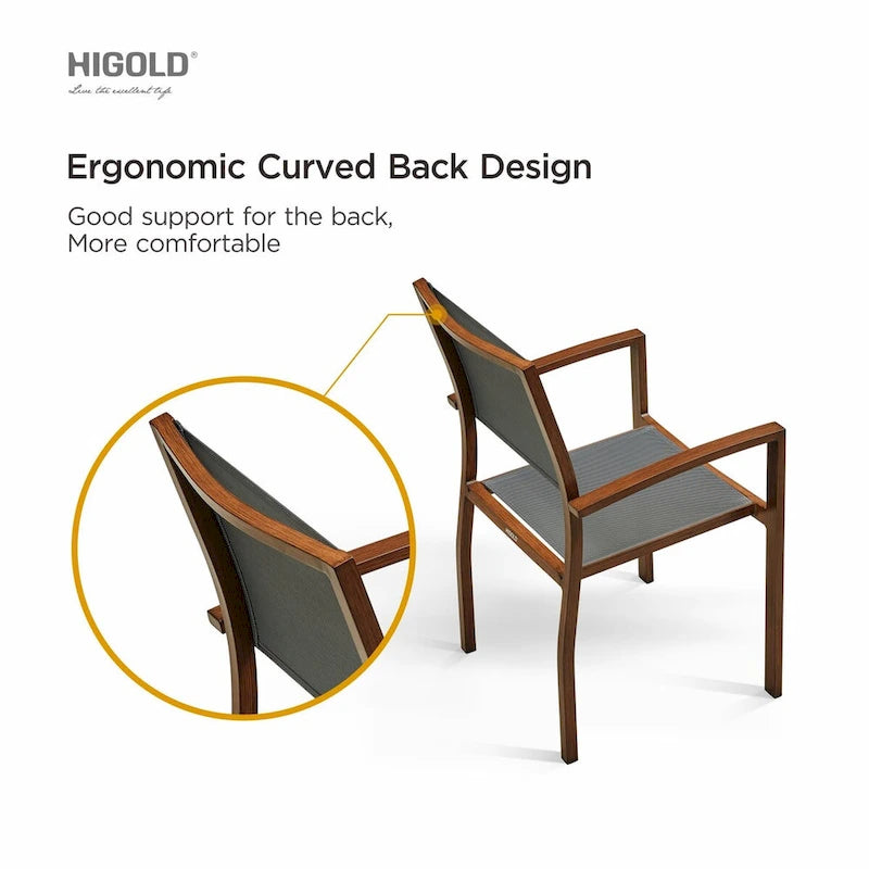 HIGOLD Carlo 9 Pieces Outdoor Patio Dining Set with Umbrella Hole - 8 Seater